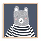 Stripe Top Bear Framed Wall Art by Minted for West Elm Kids