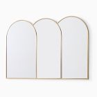 Open Box: Triple Arched Metal Frame Wall Mirror (54"W x 36"H) - Antique Brass