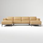 Dekalb 3-Piece Chaise Sectional W/ Armless Double, Ludlow Leather Sand, Acorn