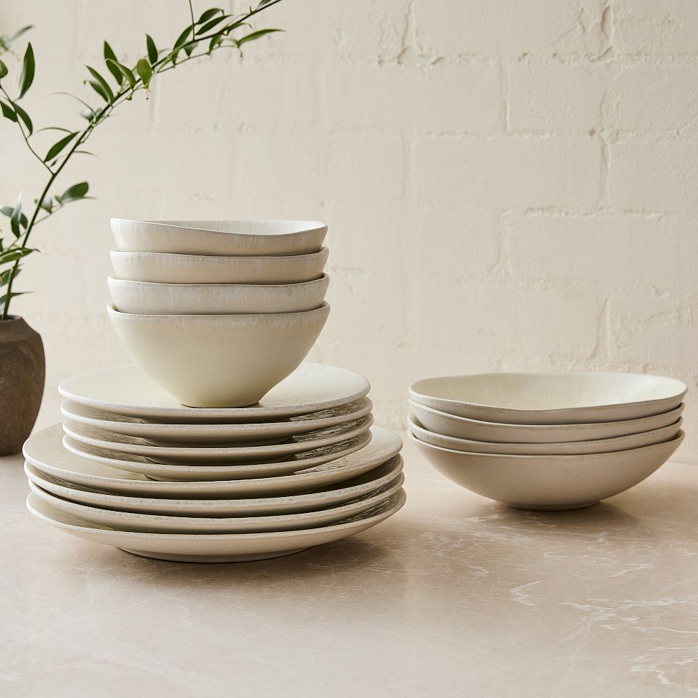 Oyku Stoneware Dinnerware (Set of 16) - Beige, Set of 16