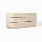 Open Box: Solstice 76" Raffia 9 Drawer Dresser, Whitewash