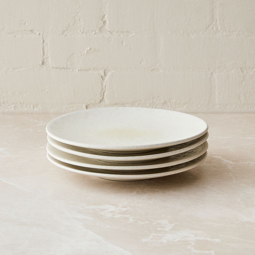 Oyku Stoneware Salad Plate Sets - Beige, Set of 8