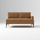 Open Box: Andes Petite Sectional (Dark Pewter Legs), Right Arm 2-Seat - Performance Chenille Crossweave Ochre