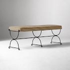 Open Box: Pierce & Ward Iron Bench - Pierce & Ward Stripe, Matte Black
