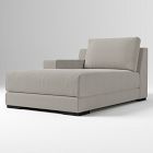 Open Box: Build Your Own - Dalton Sectional, Left-Arm Chaise - Performance Distressed Velvet Dune, Black Finish