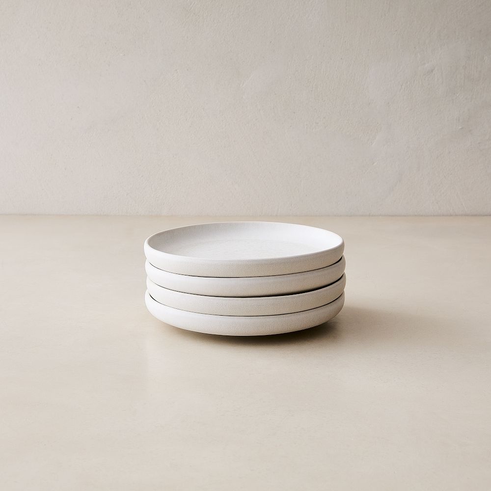 Kanto Stoneware Appetizer Plate Sets - Ice White, Set of 4