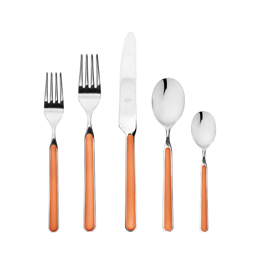 Mepra Fantasia Flatware Place Settings - 5-Piece, Orange