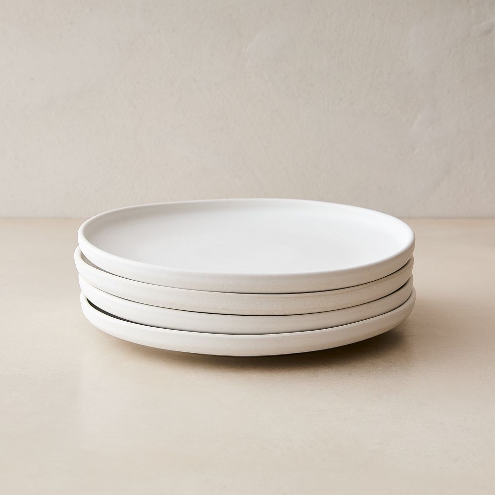 Kanto Stoneware Salad Plate Sets - Ice White, Set of 8