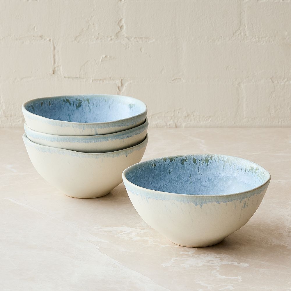 Oyku Stoneware Cereal Bowl Sets - Blue, Set of 4