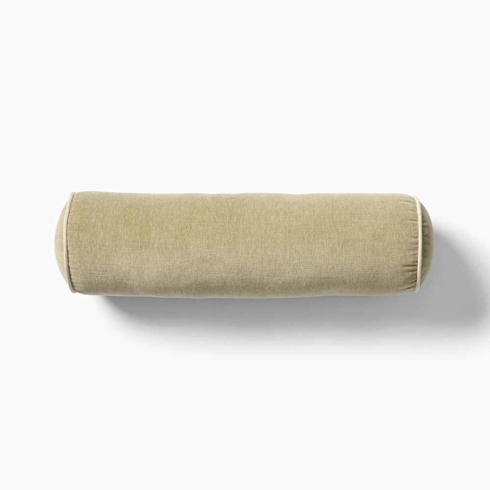 Classic Cotton Velvet Bolster Pillow - 6x20, Elm