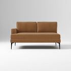 Open Box: Andes Petite Sectional (Dark Pewter Legs), Left-Arm 2 Seater Sofa - Performance Chenille Crossweave Ochre