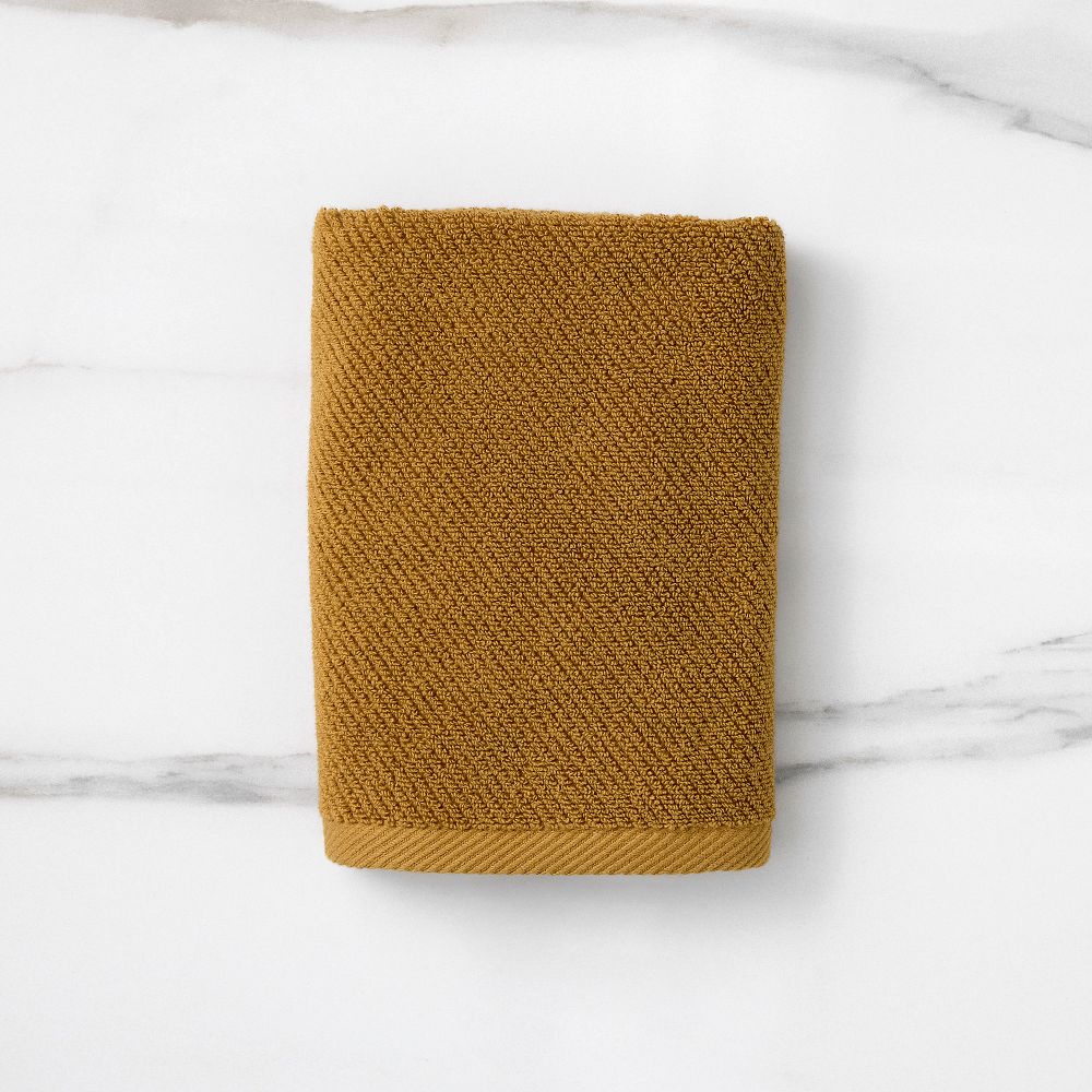 Diagonal Ribbed Towels - Rust