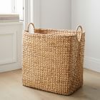 Open Box: Curved Seagrass Basket, Utility Handle Baskets, Large, 15.4"W x 23.6"D x 24.8"H