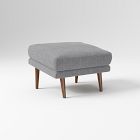 Open Box: Lucia Ottoman - Performance Distressed Velvet Pewter, Cool Walnut