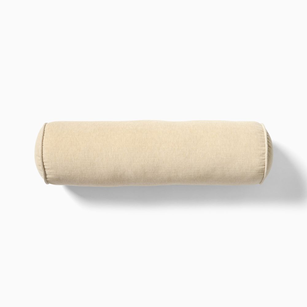Classic Cotton Velvet Bolster Pillow - 6x20, Sand