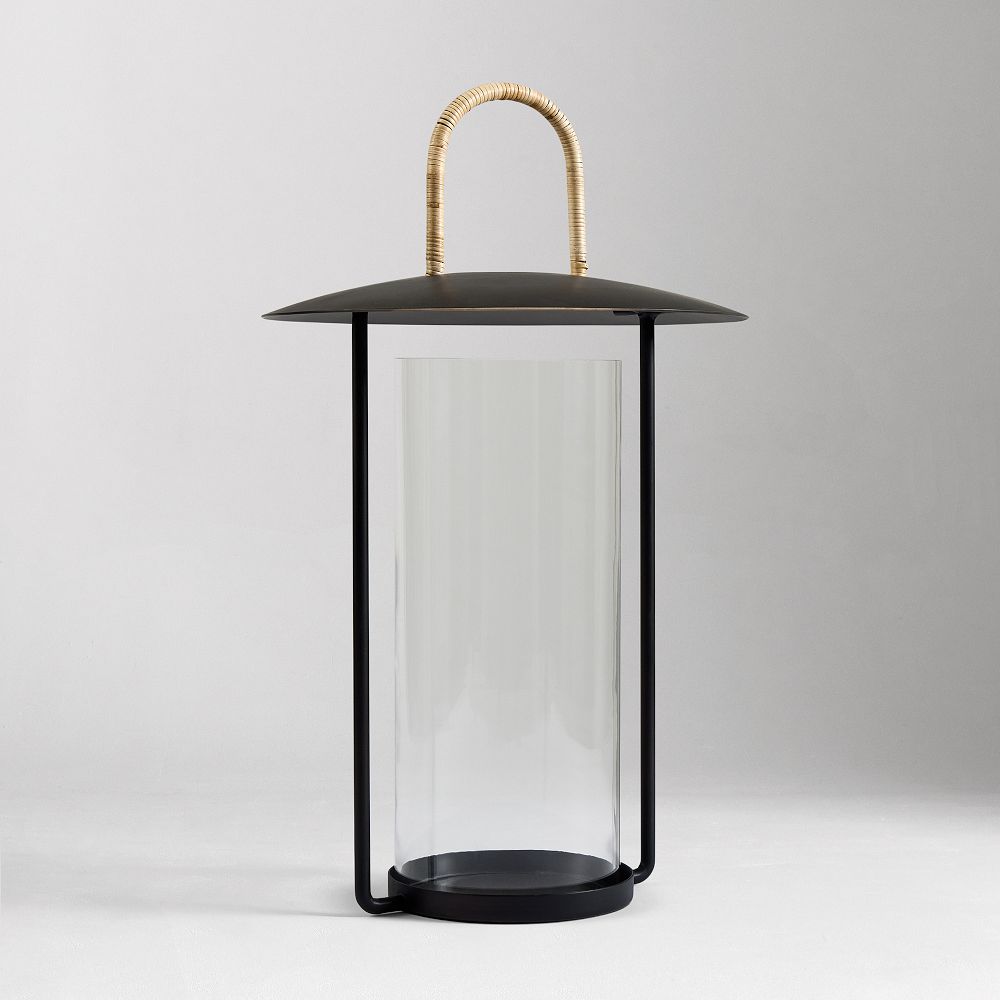 Rattan-Handled Iron Lanterns - Large