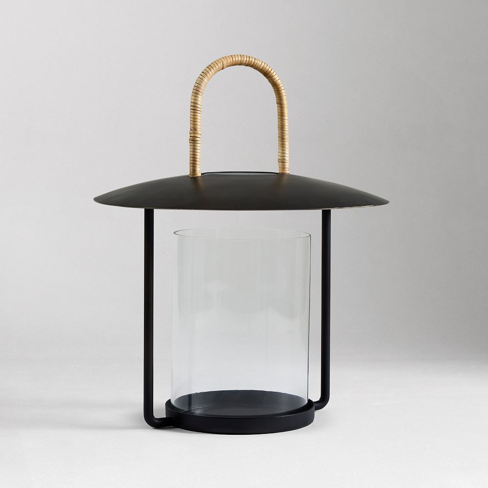 Rattan-Handled Iron Lanterns - Medium