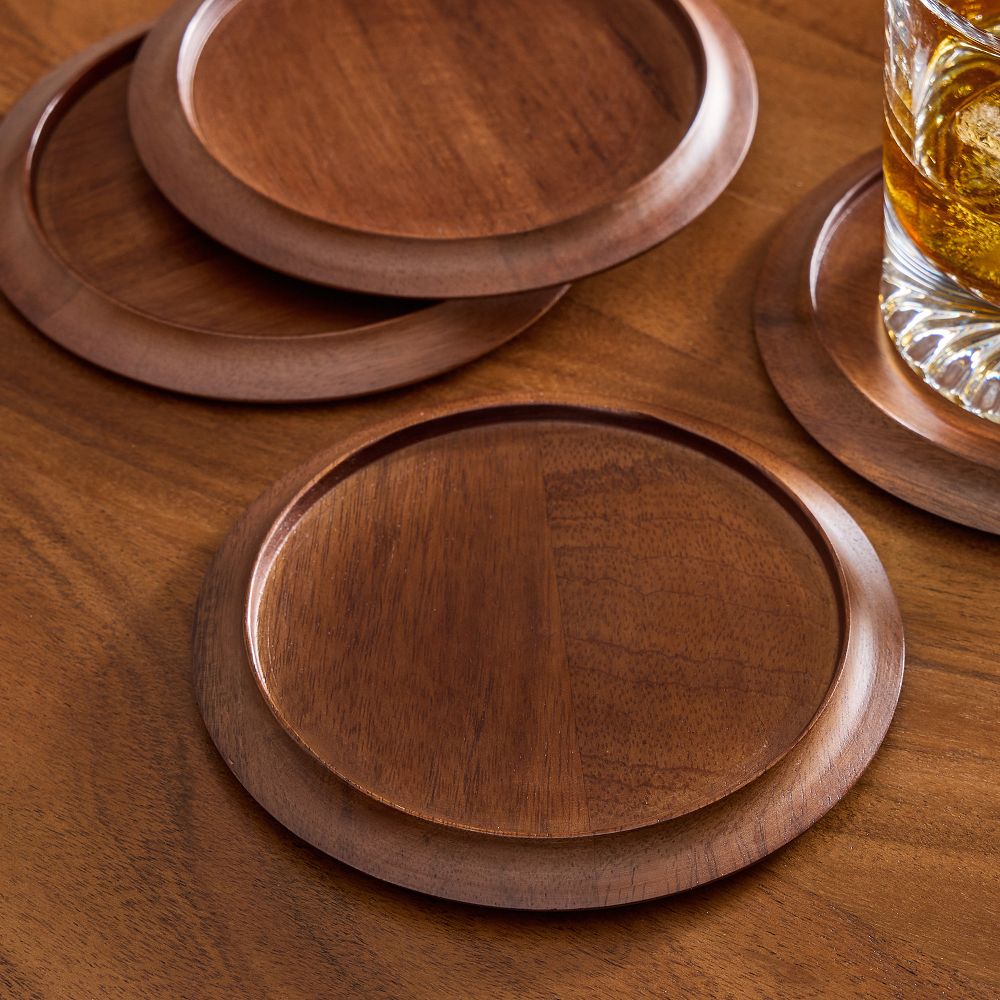 Bodin Wood Coaster Sets - Walnut, Set of 8