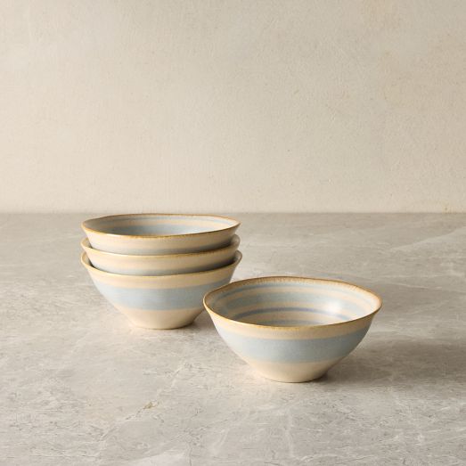 Cabana Stripe Stoneware Dip Bowls (Set of 4) by West Elm