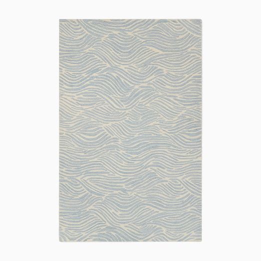 Allover Wave Pattern Wool Rug by West Elm