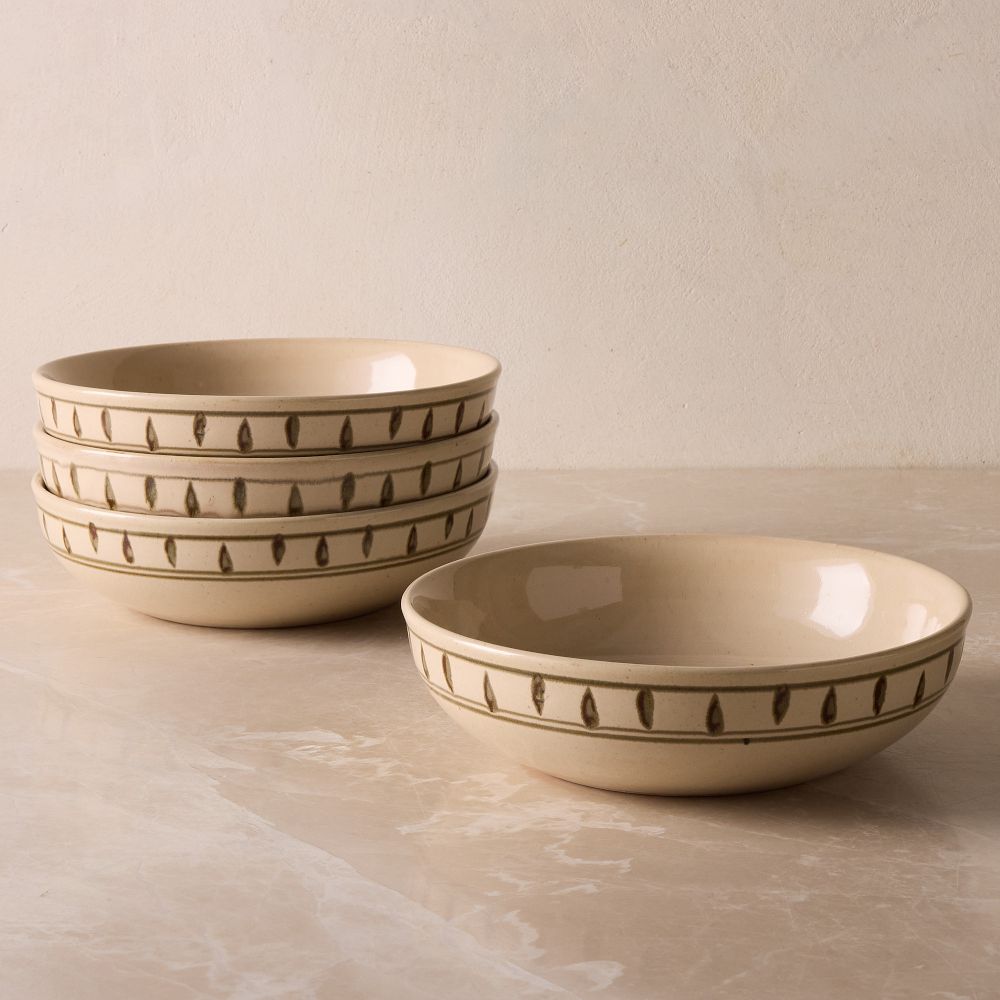 Pierce & Ward Stoneware Pasta Bowl Sets - Set of 4