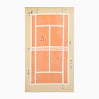 Tennis Scene Beach Towel