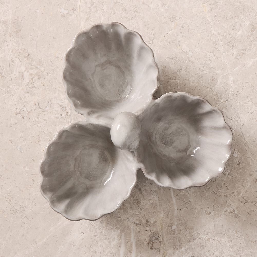 Solei Terracotta Triple Condiment Bowl