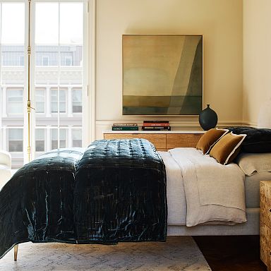 Lush Velvet Tack Stitch Quilt & Shams