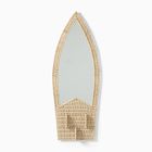 Surfboard Rattan Wall Mirror (18"W x 48"H)