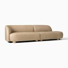 Laurent Leather 2-Piece Bumper Sofa (122.5")