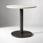 Orbit Restaurant Round Dining Table &ndash; Porcelain w/ Protective Metal Bumper