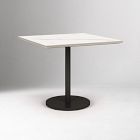 Orbit Restaurant Square Dining Table &ndash; Porcelain w/ Protective Metal Bumper