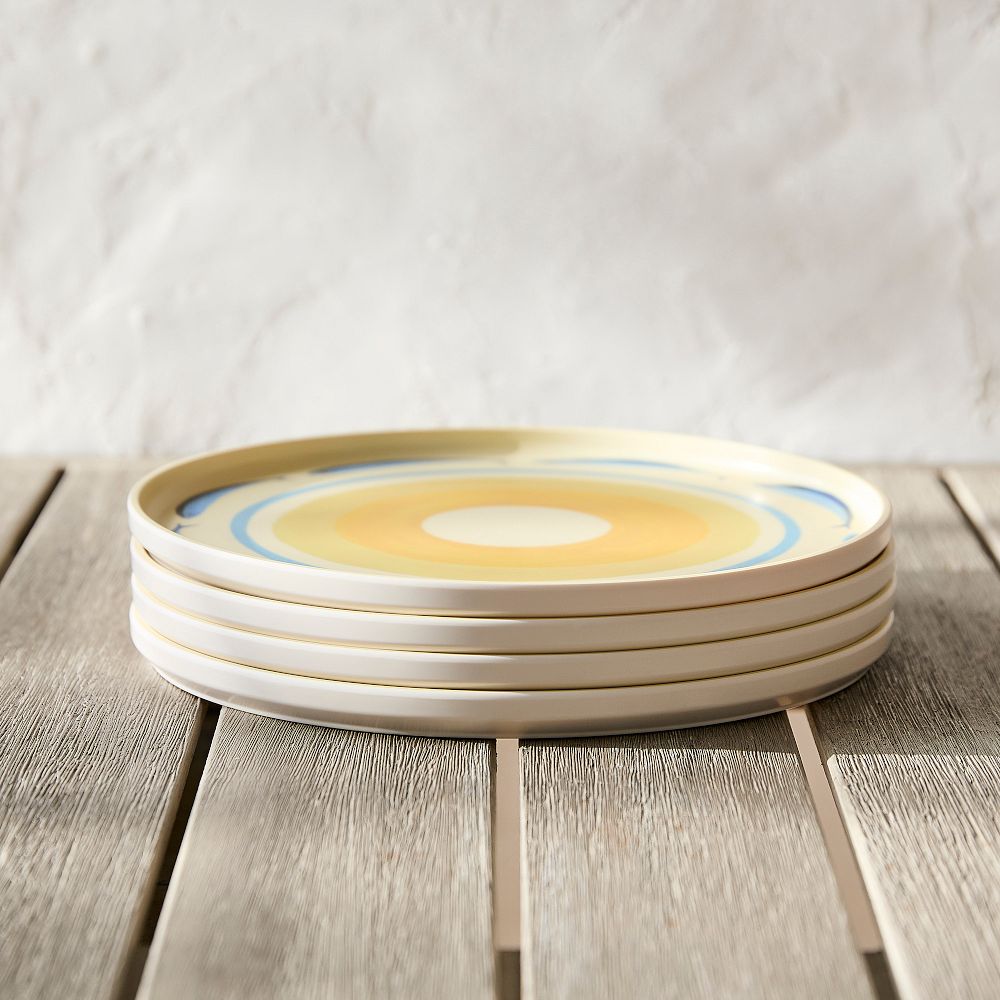 Sardine Melamine Outdoor Dinner Plate Sets - Dinner Plate, Multi, Set of 4
