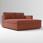 Open Box: Harris Right Arm Double Wide Chaise (40") - Deluxe Velvet Burnt Umber