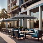 Contract Grade 11' Round Outdoor Patio Umbrella - Rustproof Aluminum Frame