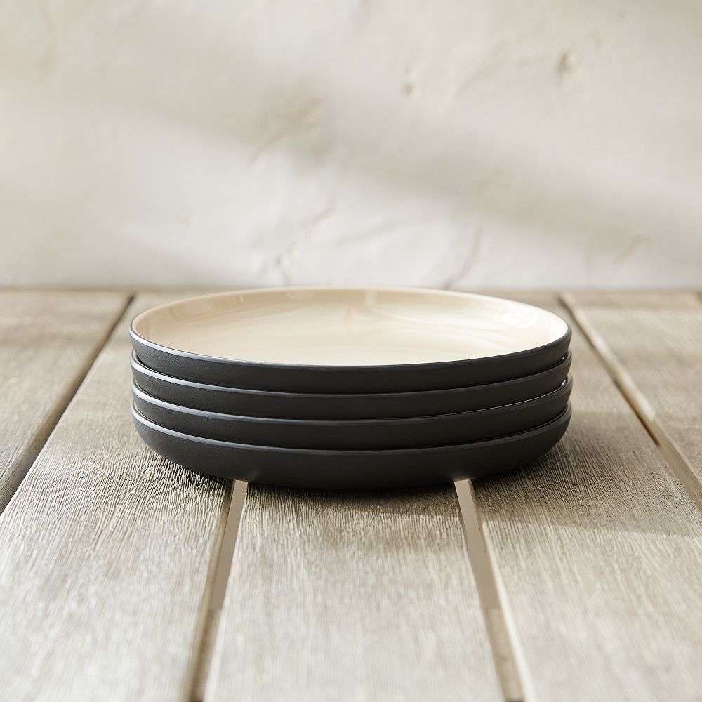 Kaloh Melamine Outdoor Salad Plate | Set of 8 | Color: Black