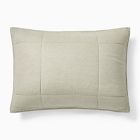 Open Box: European Flax Linen Box Stitch Sham, King - Celadon