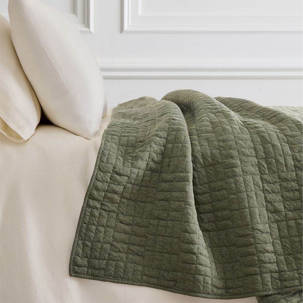 Cotton Cloud Jersey Blanket - F/Q, Dk Olive