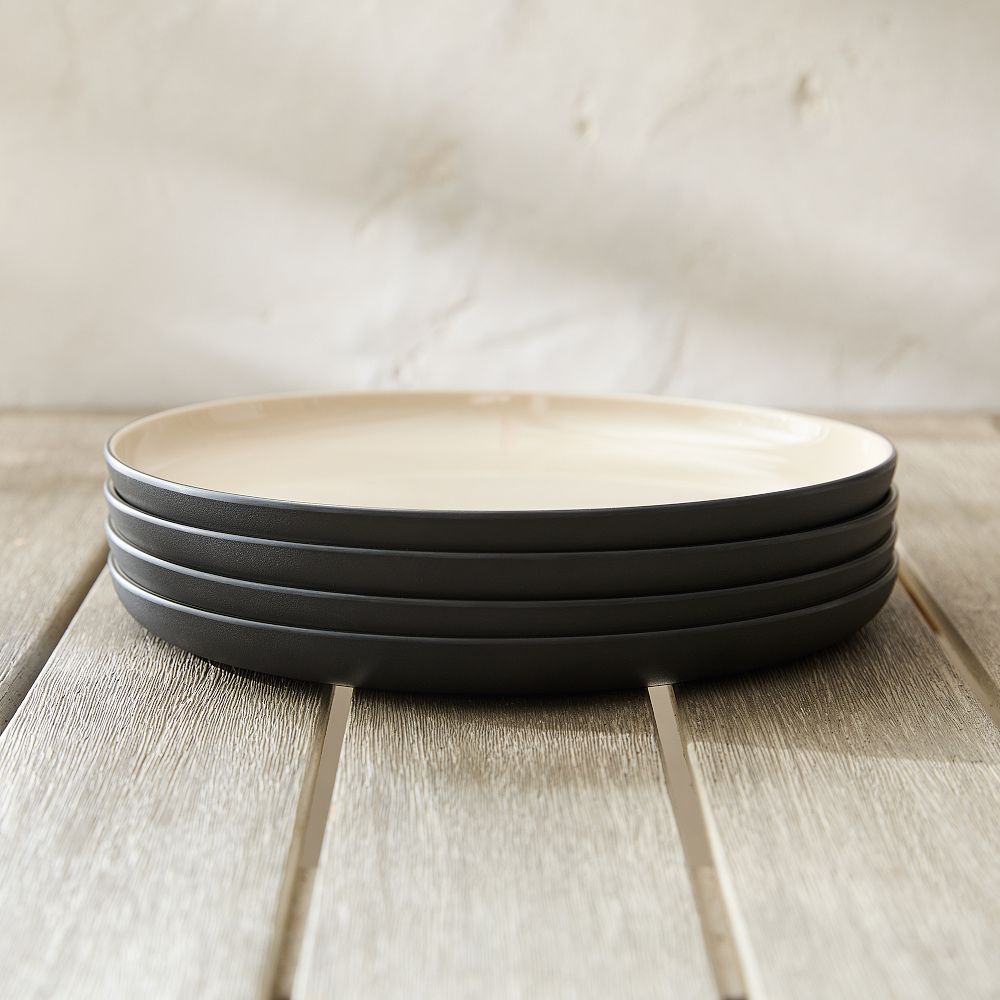 Kaloh Melamine Outdoor Dinner Plate | Set of 8 | Color: Black
