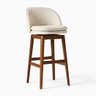 Open Box: Wayne Swivel Armless Counter Stool (26") - Twill Sand, Cool Walnut