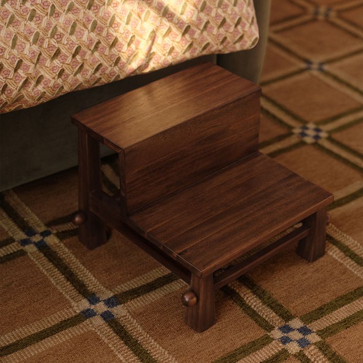 Pierce & Ward Step Stool Cool Walnut | West Elm