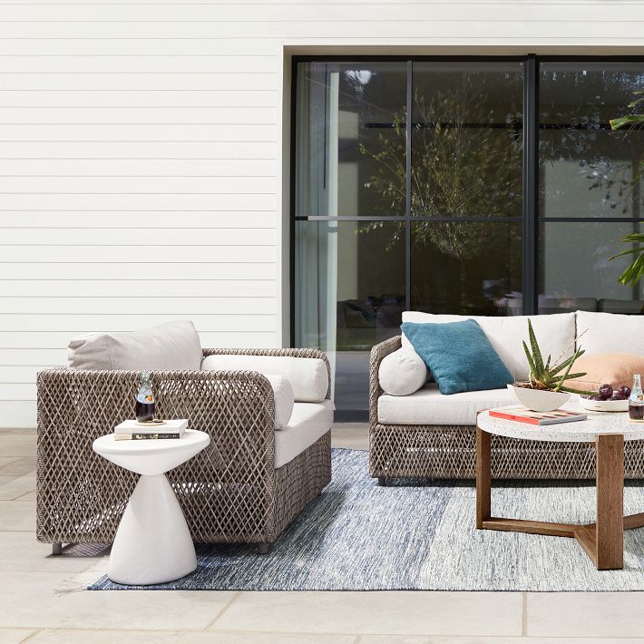 Coastal Wicker Outdoor Sofa (76