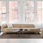 Laurent Leather 2-Piece Bumper Sofa (122.5")