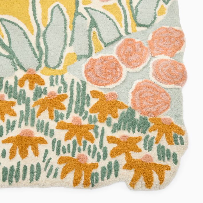 Rainbow Flower Tufted Rug – Wool, Hand Tufted | West Elm