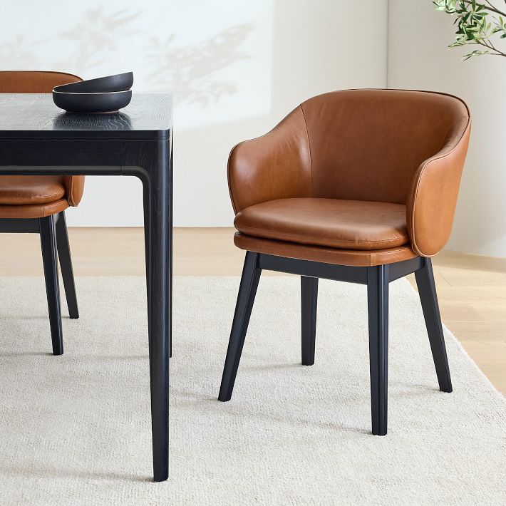 Wayne Leather Dining Arm Chair | West Elm