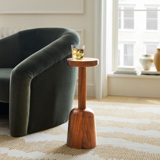 Wooden Pedestal Drink Table (8") by West Elm