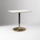 Orbit Restaurant Rectangle Dining Table &ndash; Porcelain w/ Protective Metal Bumper