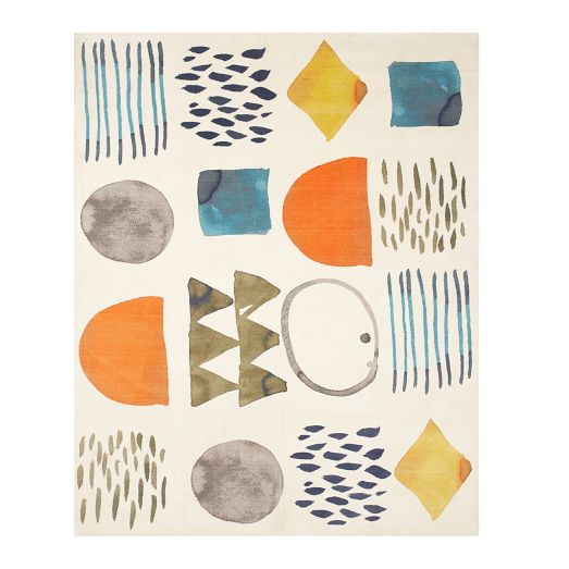 Watercolor Exploration Low Maintenance Performance Rug by West Elm