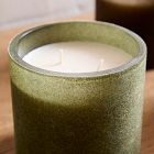 Flocked Glass Filled Candles - Frozen Pine &amp; Cedarwood