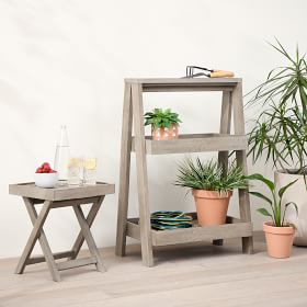 Portside Wood 2-Tier Plant Stand & Tray Table | West Elm